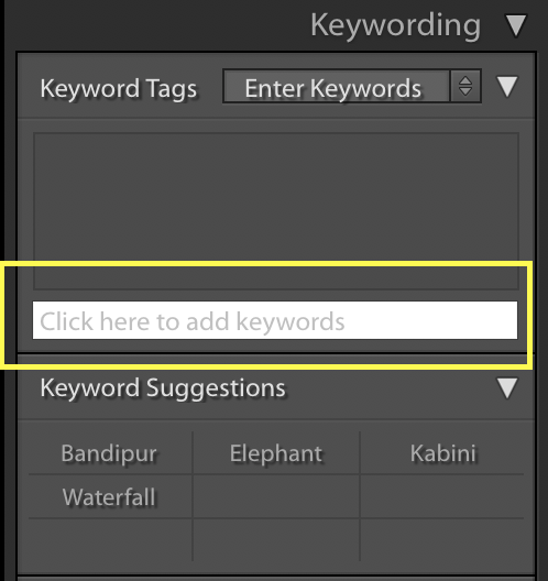 Adding keywords in Library module 